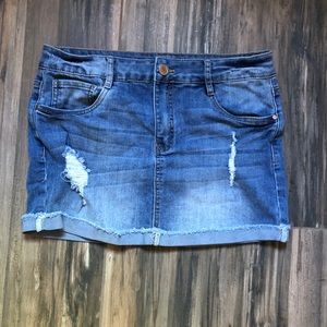 Dollhouse | Distressed Denim Skirt